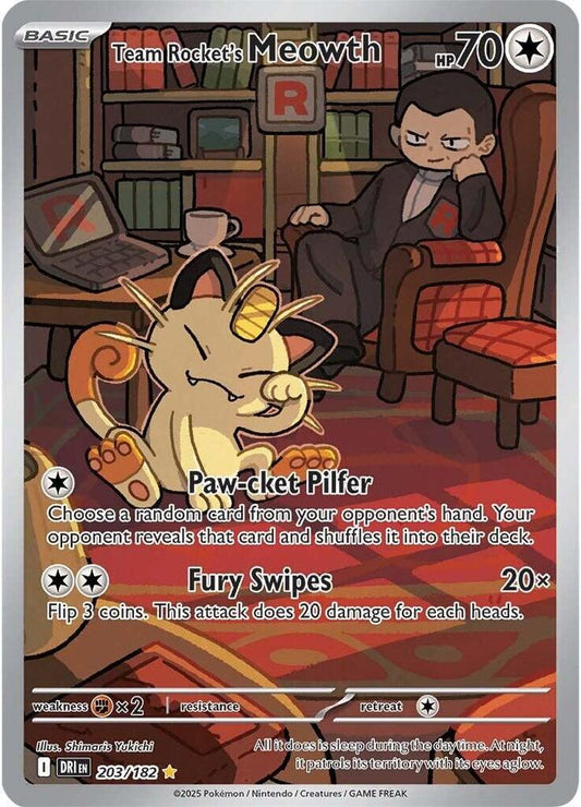 PSA 9 - Team Rocket's Meowth 203/182