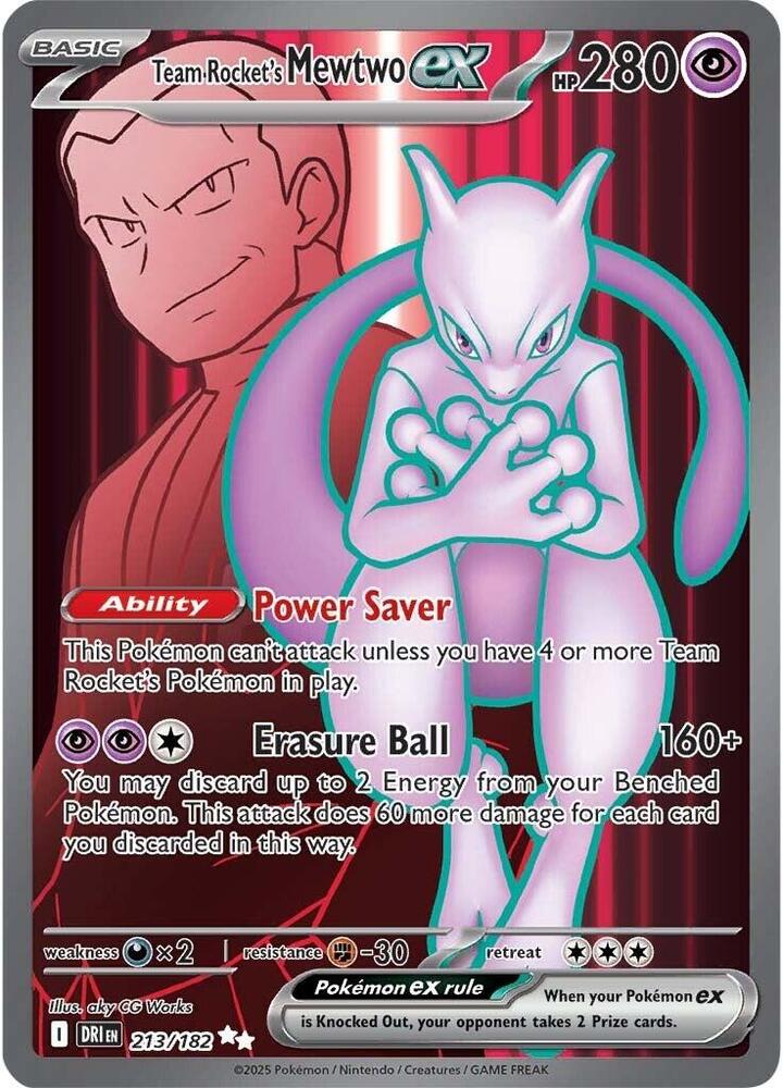 PSA 9 - Team Rocket's Mewtwo Ex 213/182