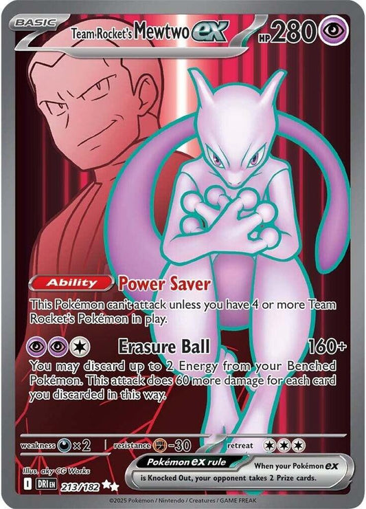 PSA 9 - Team Rocket's Mewtwo Ex 213/182
