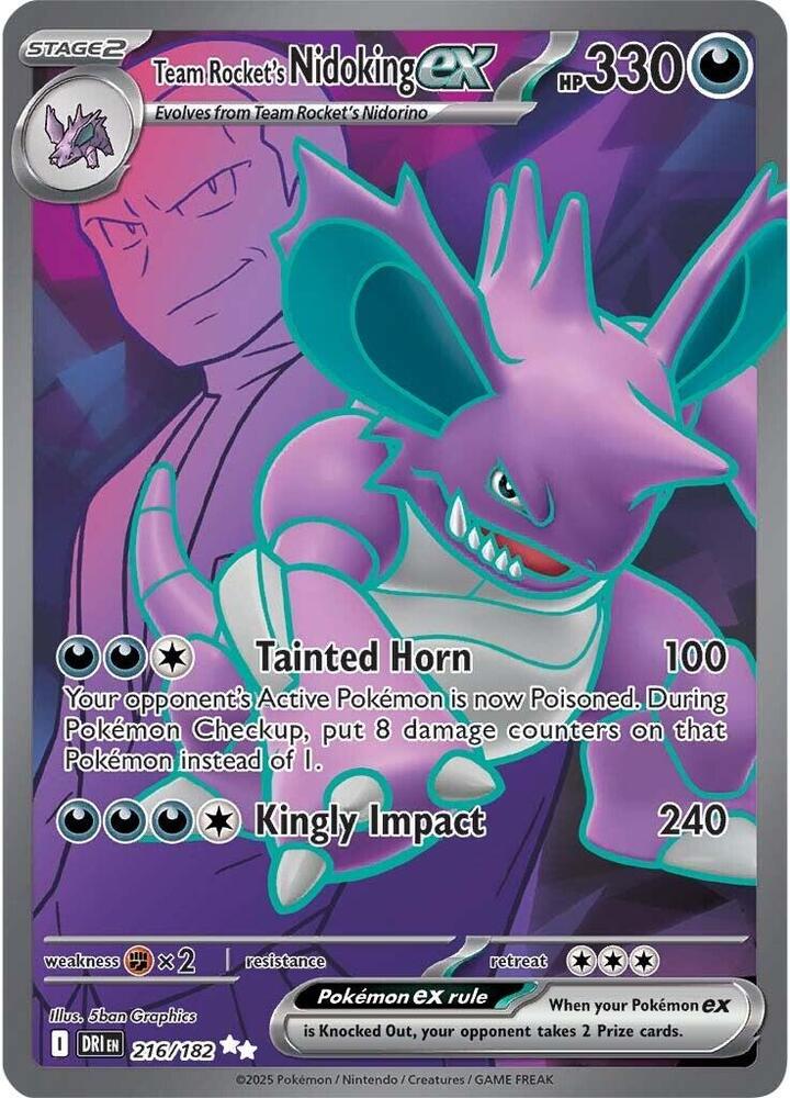 PSA 9 - Team Rocket's Nidoking Ex 216/182