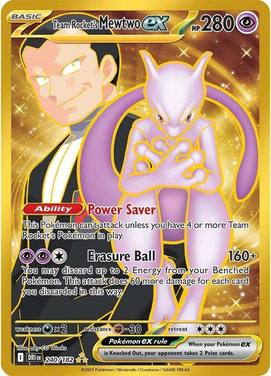 PSA 9 - Team Rocket's Mewtwo Ex 240/182